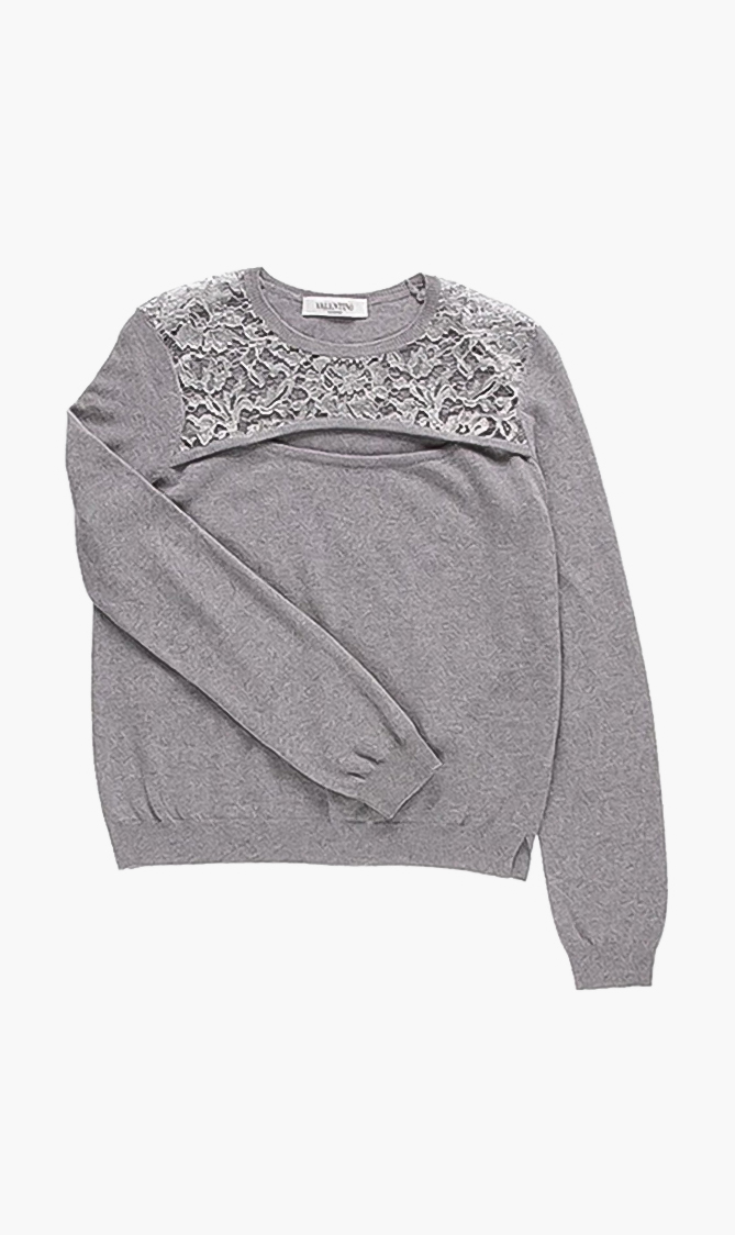 

Valentino Lace Trim Sweater