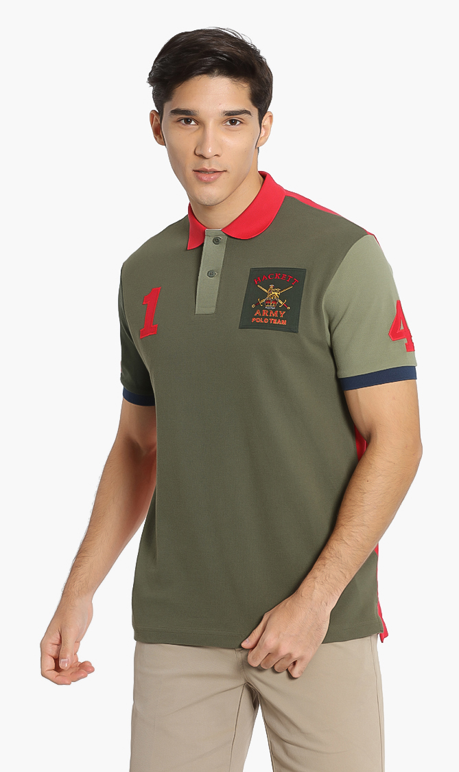 

Hackett London Army Colorblock Classic Fit Polo Shirt