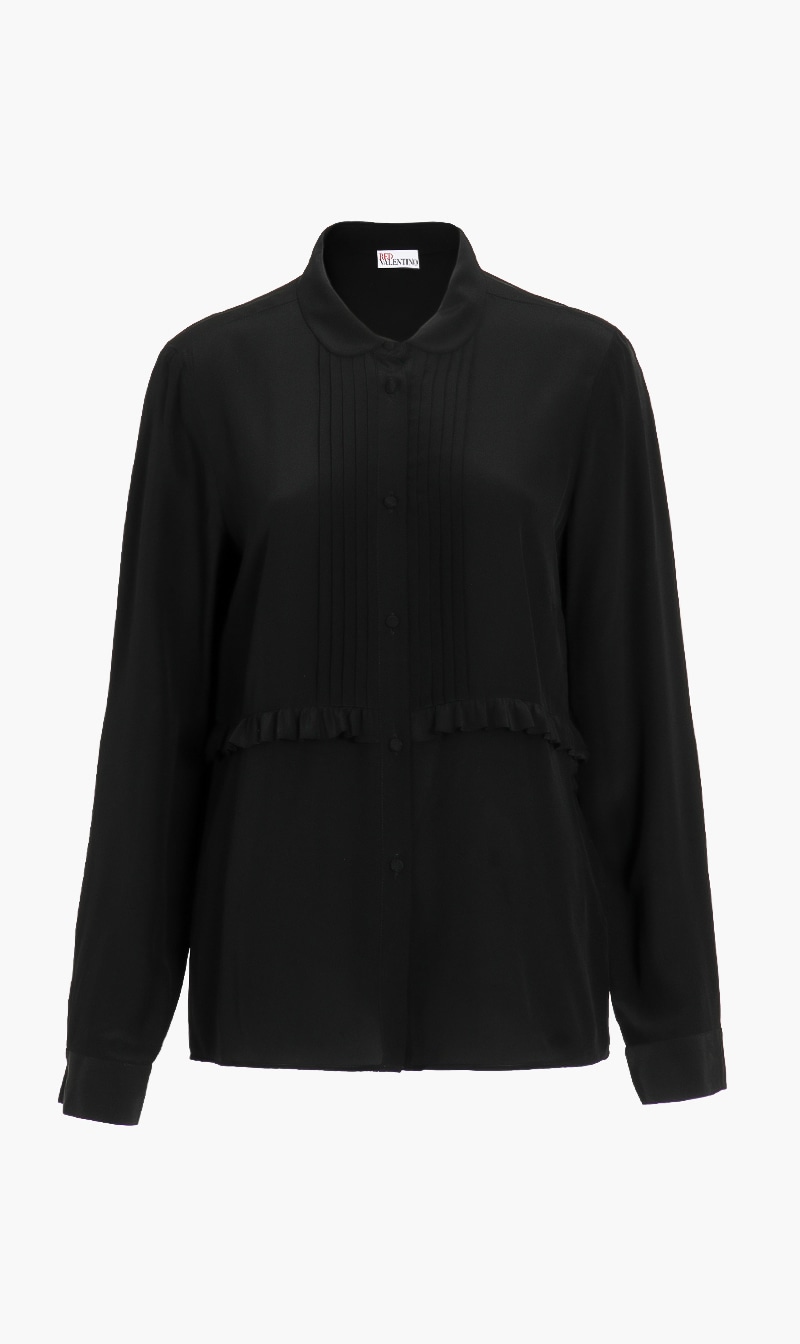 

Red Valentino Silk Pleated Front Top