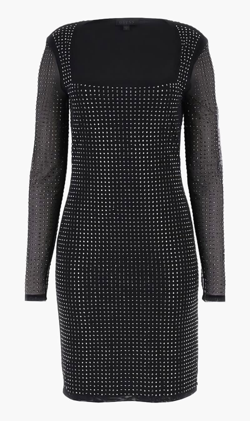 

Guess Black Ls Rhinestones Emilie Dress for Women | The Deal Outlet