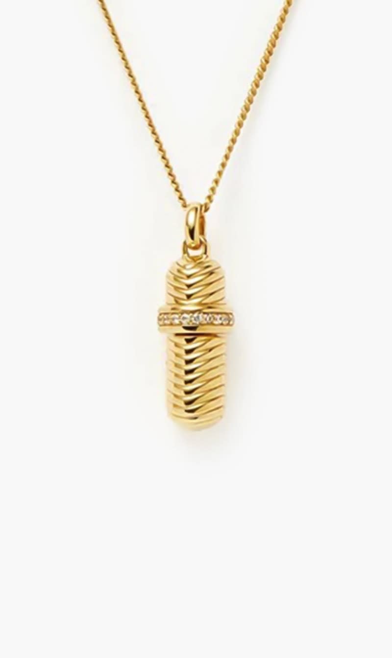 

Missoma Gold Message In A Bottle Ridge Pendant Necklace for Women | The Deal Outlet