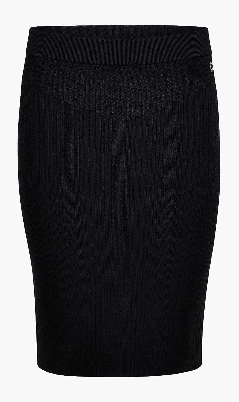 

Ribbed Knit Skirt, Black