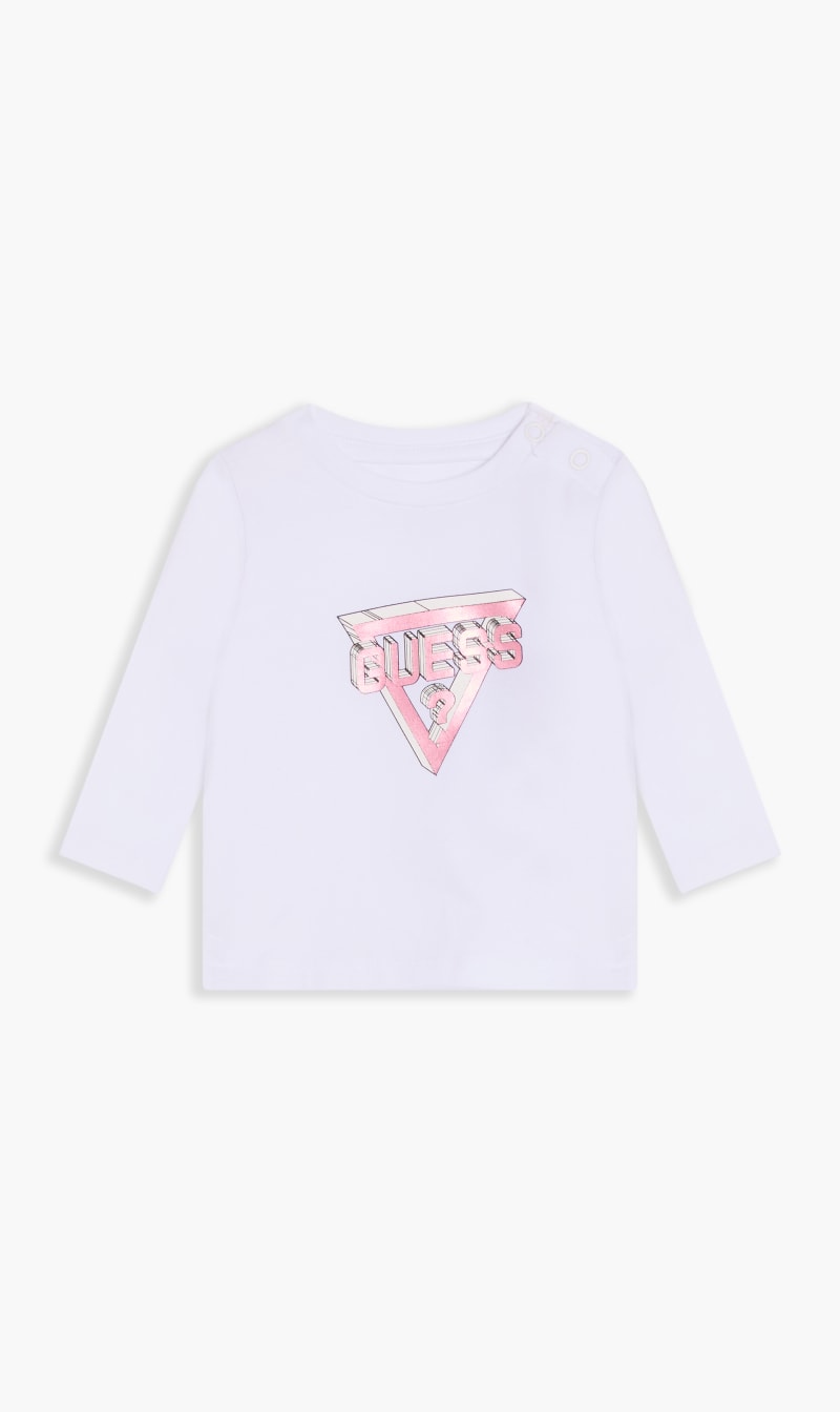 

Guess White Long Sleeve T-shirt Organic Stretch Jersey for Girls | The Deal Outlet