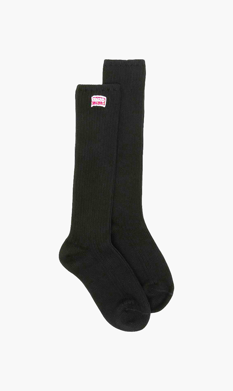 

Ribbed Cotton High Socks, White