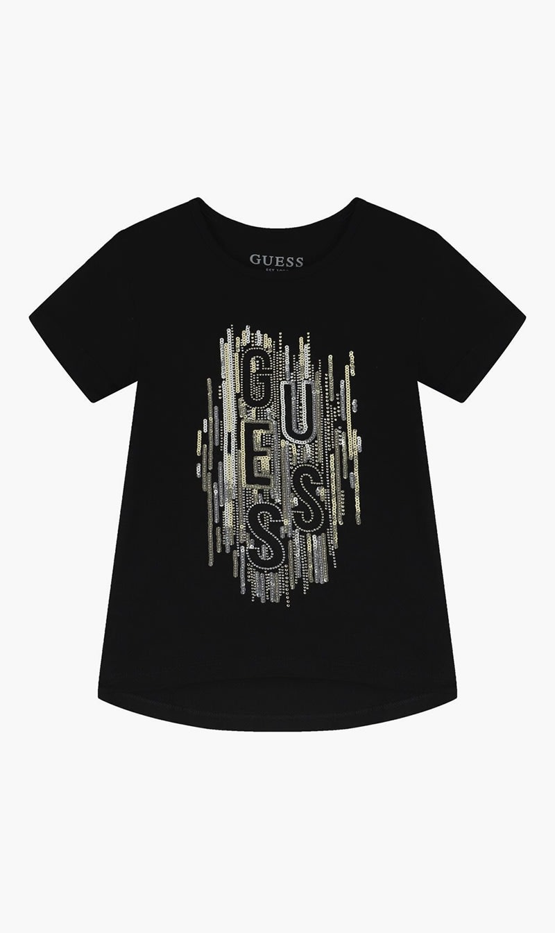 

Guess Black Viscose Ss T-shirt for Girls | The Deal Outlet