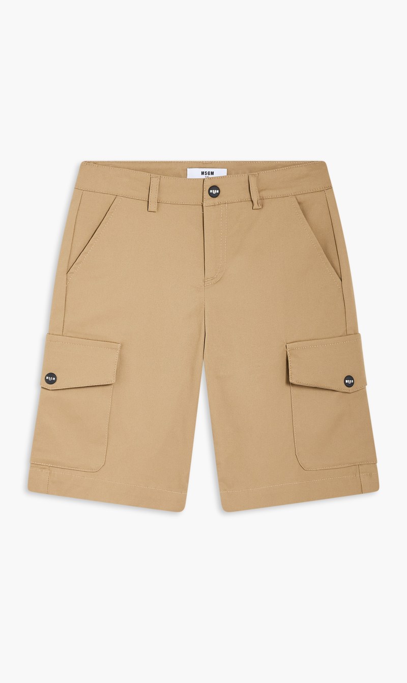 

Msgm Beige Bermuda Tela Paracadute Boy for Kids | The Deal Outlet