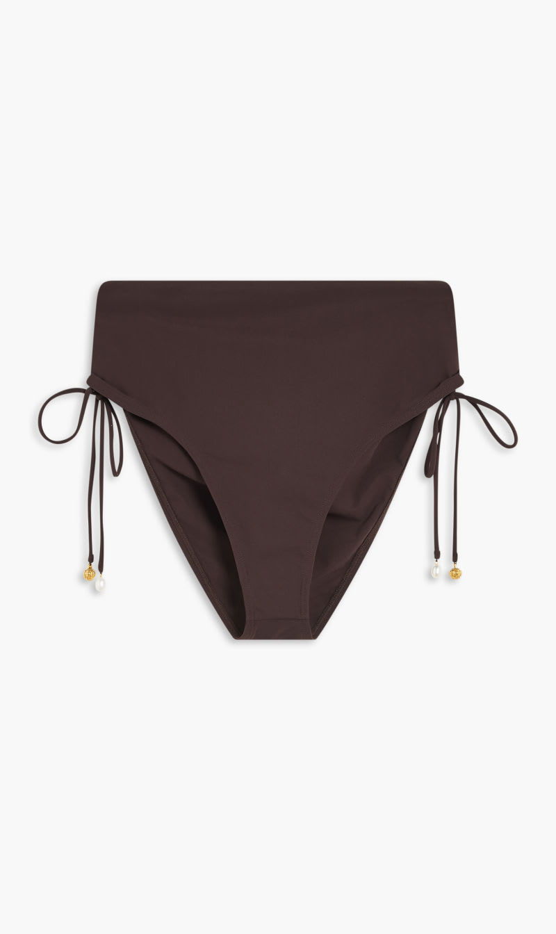 

Tory Burch Brown High-waist Cinched Bikini Bottom for Women | The Deal Outlet