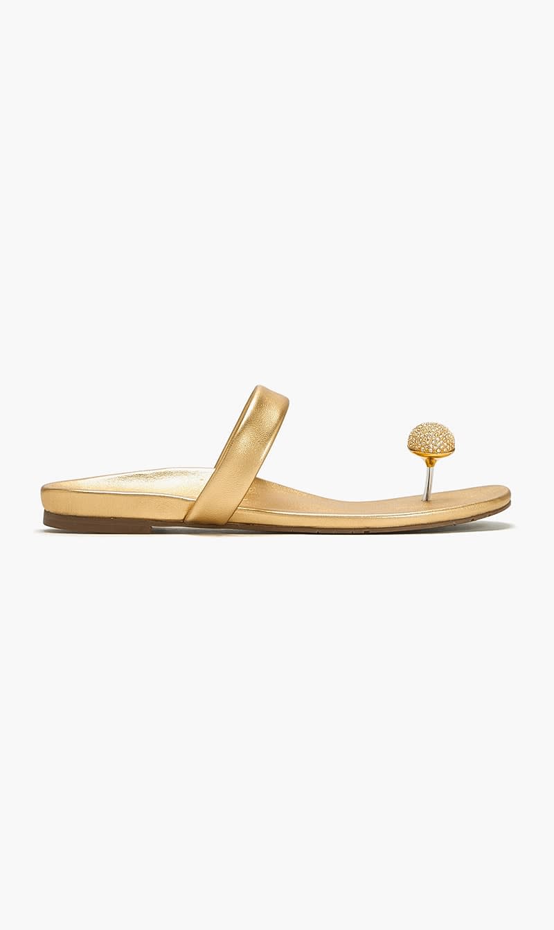 Pedro Garcia Gold Bria Slide Sandals for Women