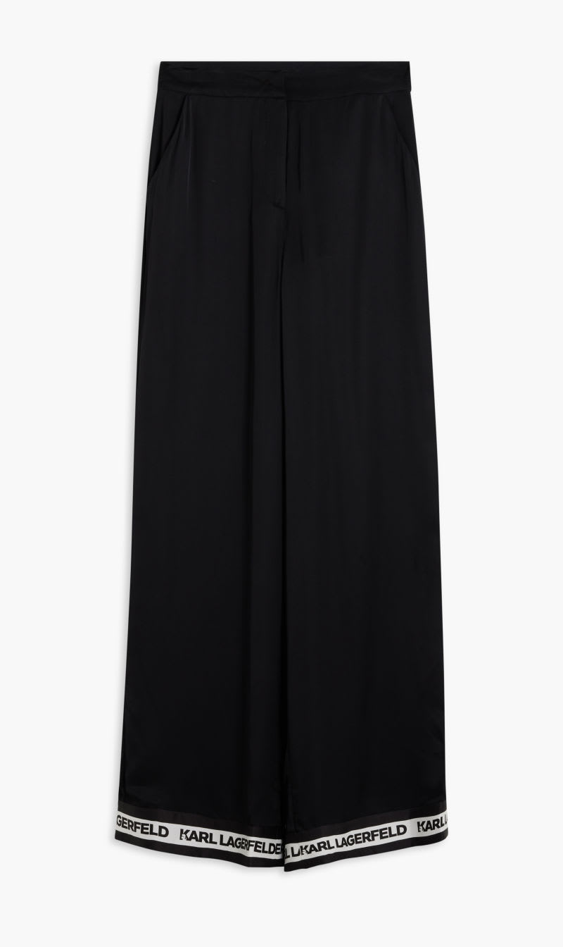 

Karl Lagerfeld Black Karl Satin Pants for Women | The Deal Outlet