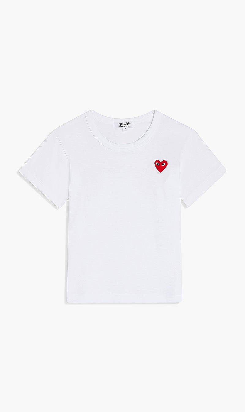 

Heart Embroidered Cotton T- Shirt, White