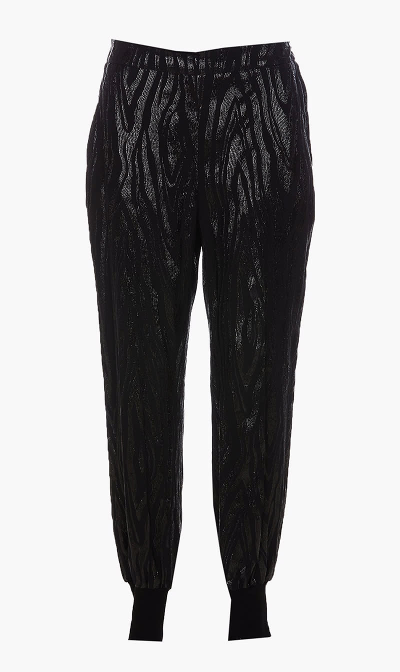 

Stella Mc Cartney Black Woodgrain Lurex Jogger for Women | The Deal Outlet