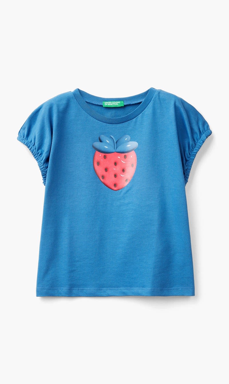 United Colors Of Benetton Blue Cotton T-shirt for Girls