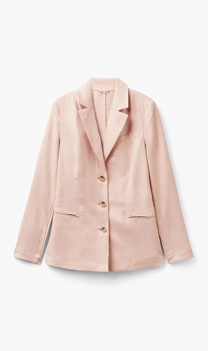 United Colors Of Benetton Pink Pure Linen Blazer for Women