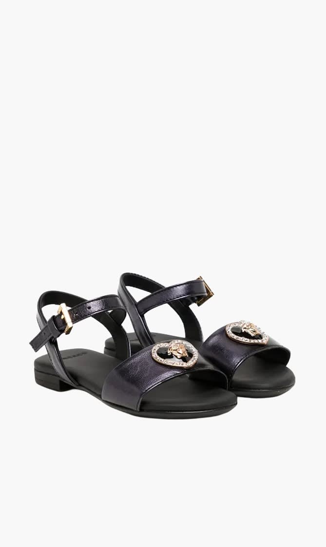 

Versace Multi-color Crystal Heart Flats for Girls | The Deal Outlet