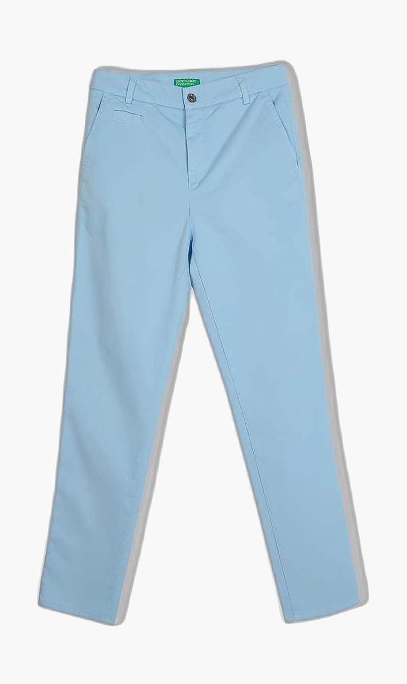 United Colors Of Benetton Blue Cotton Trousers for Women