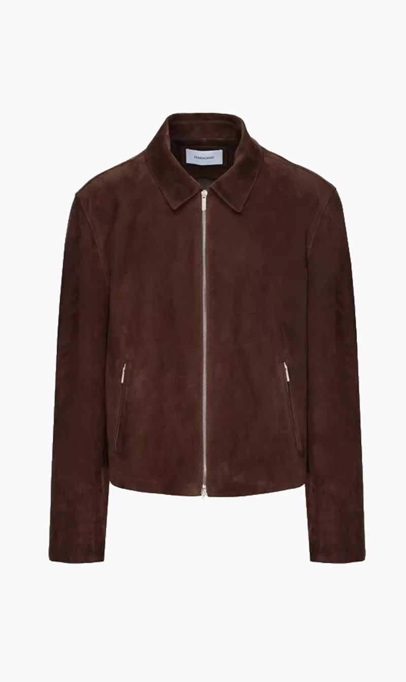 

Salvatore Ferragamo Brown Nubuck Blouson for Men | The Deal Outlet