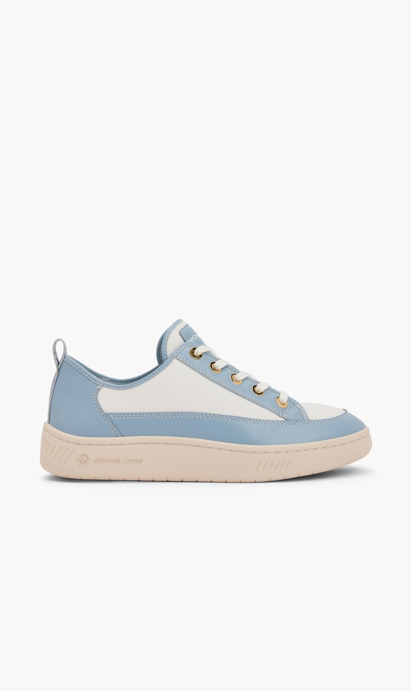 

Michael Kors Blue Shea Two Tone Faux Leather Sneakers for Women | The Deal Outlet