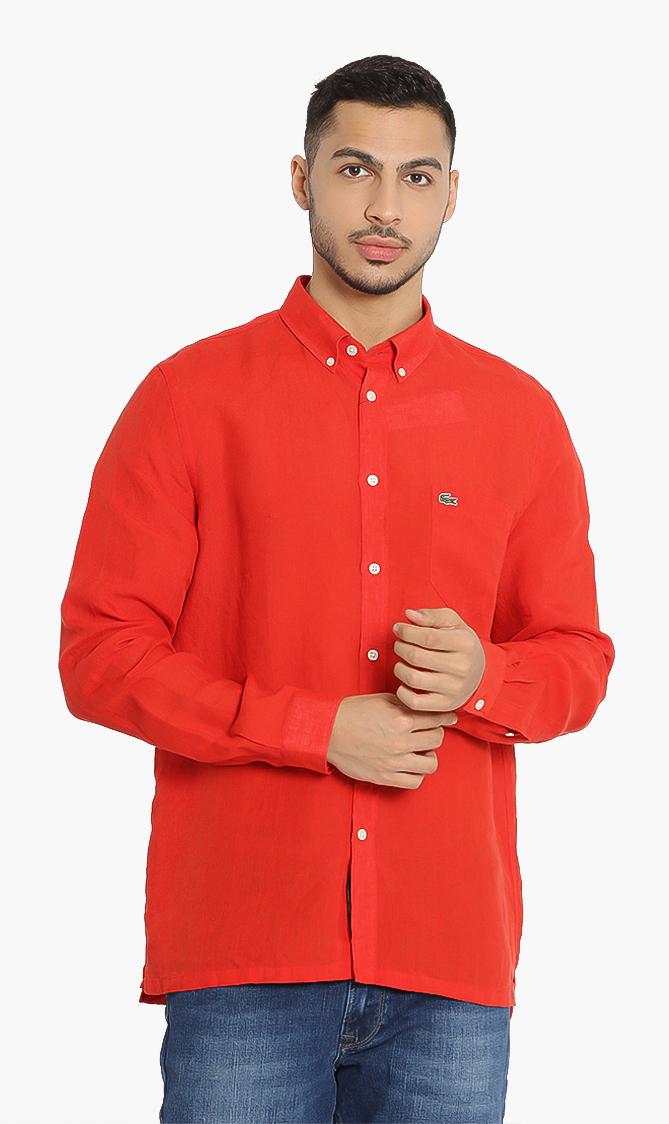

Lacoste Regular Fit Linen Long Sleeve Shirt