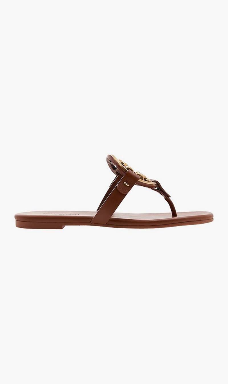 

Tory Burch Brown Miller Flip Flops for Women | The Deal Outlet