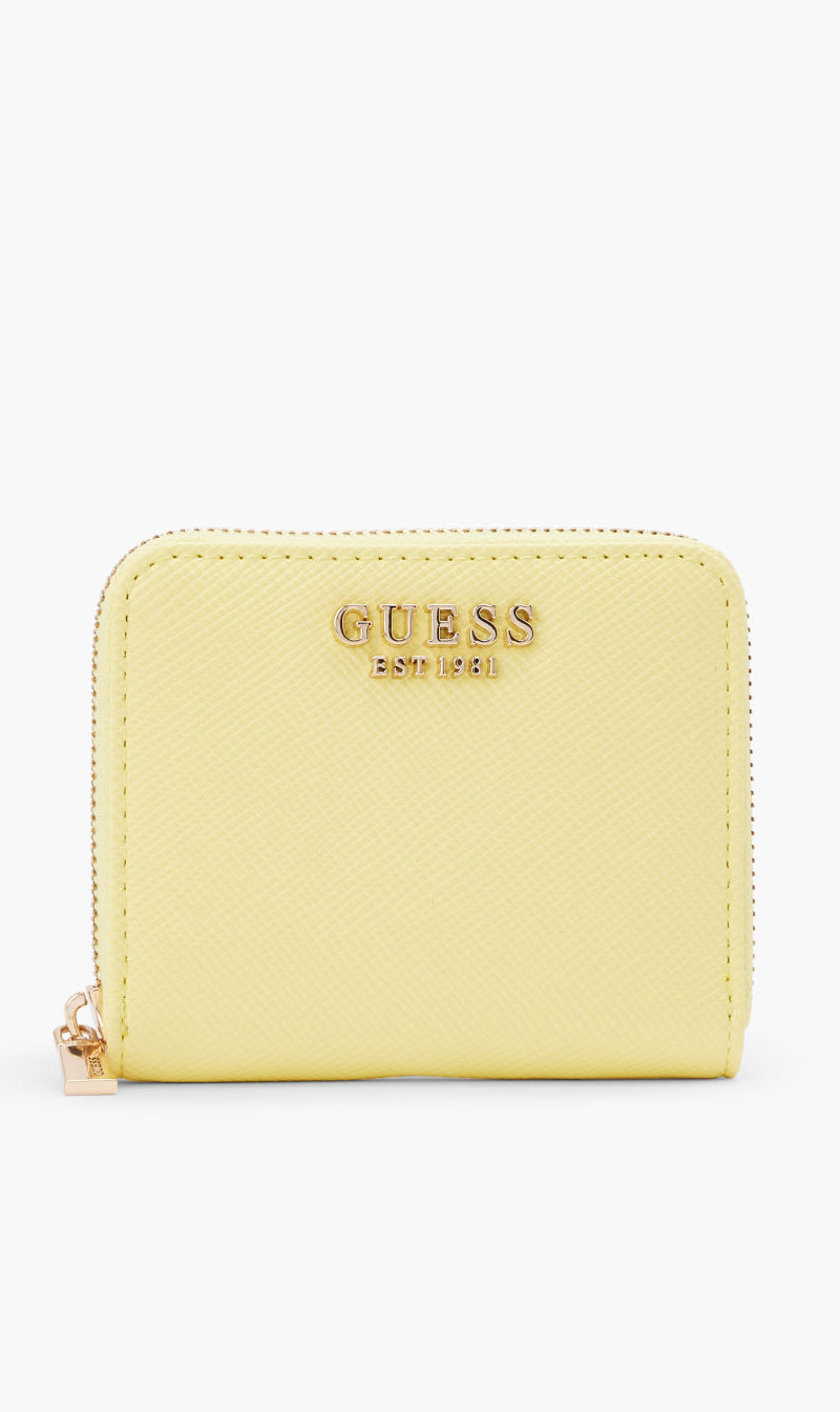 

Guess Light Yellow Laurel Small Wallet for Women | The Deal Outlet