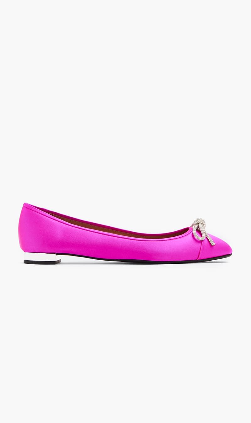 

Aquazzura Firenze Pink Parisina Ballet Flats for Women | The Deal Outlet
