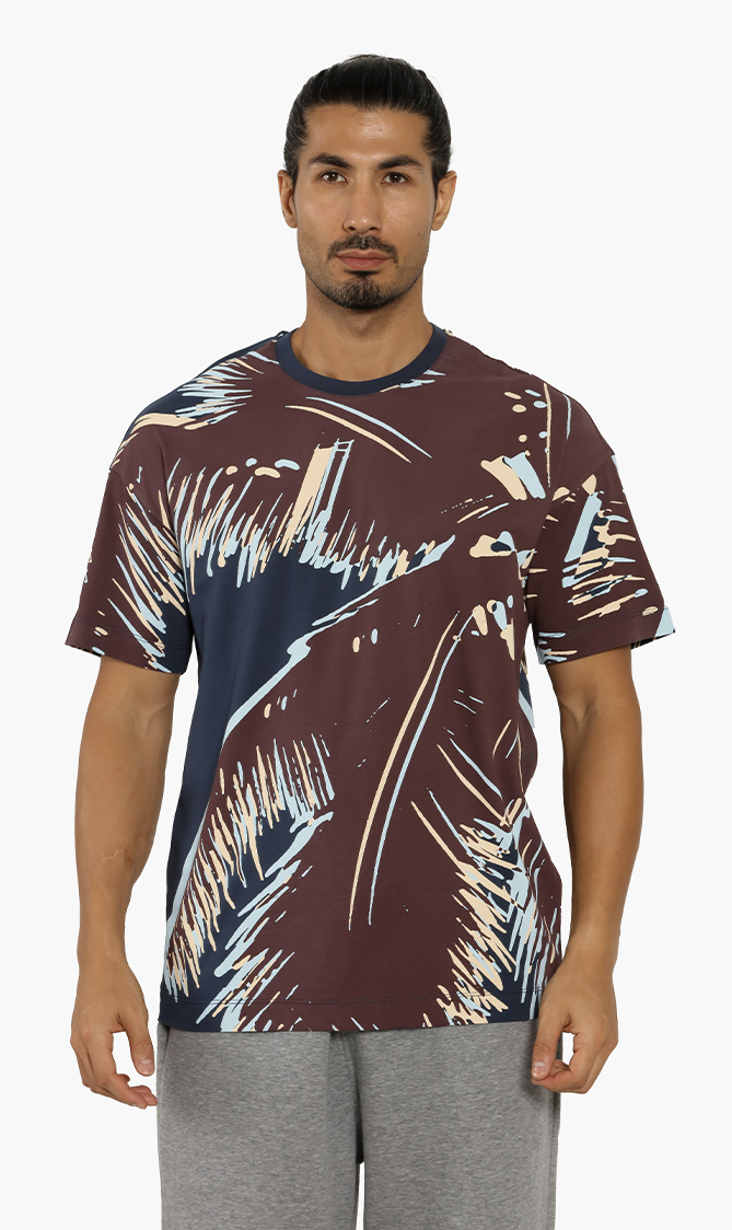 

Printed Crew-neck T-shirt, Blue