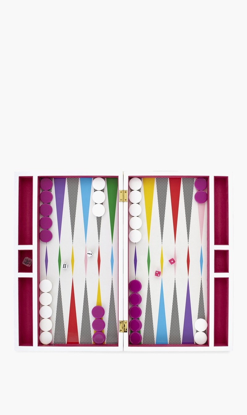 

Jonathan Adler Pink Checkerboard Backgammon Set | The Deal Outlet