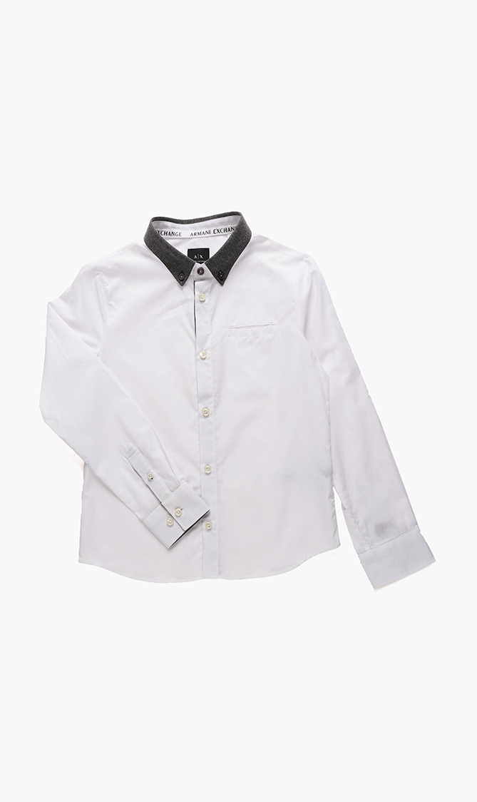 

Emporio Armani Regular Fit Contrasting Collar Shirt