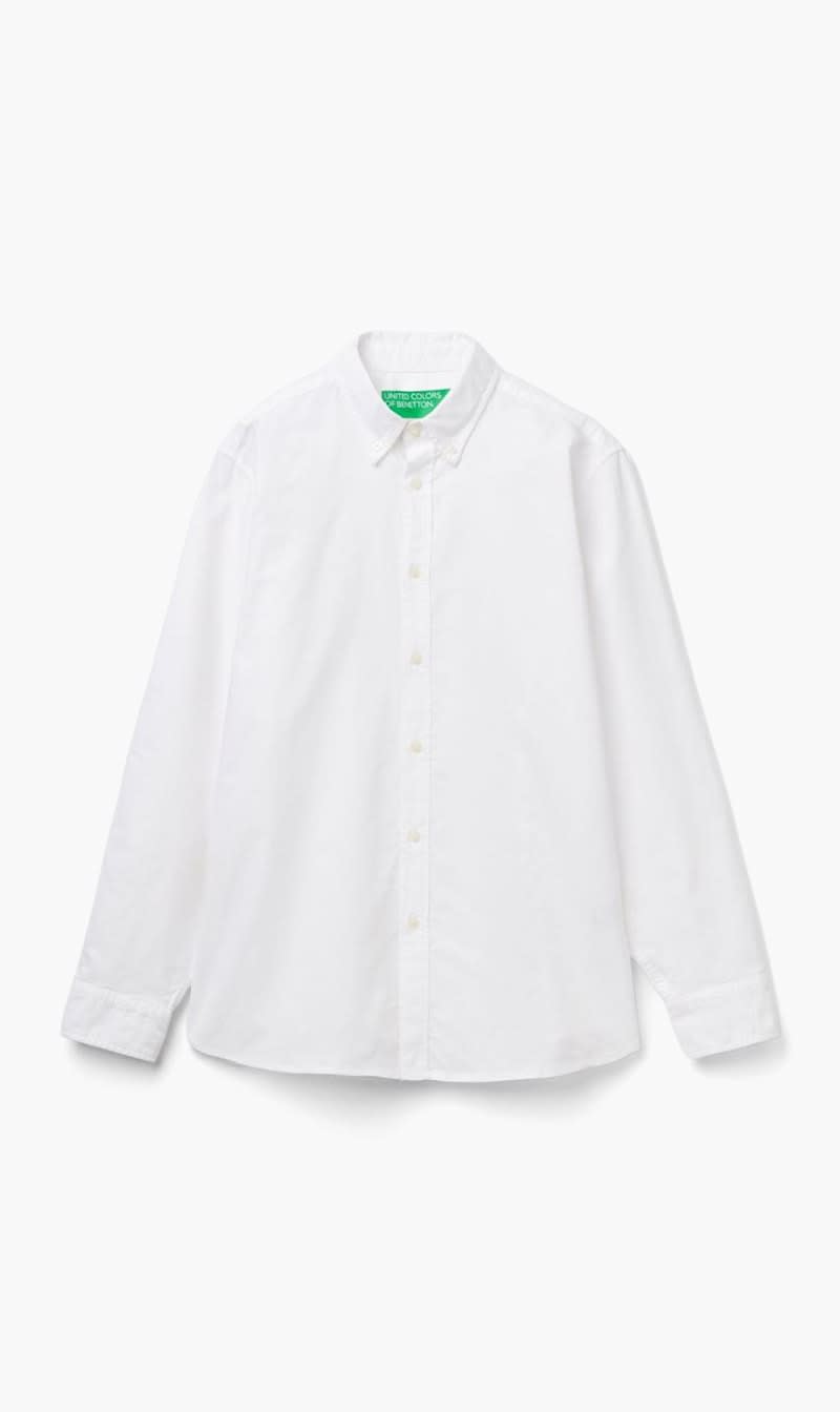 United Colors Of Benetton White Oxford Cotton Shirt for Men