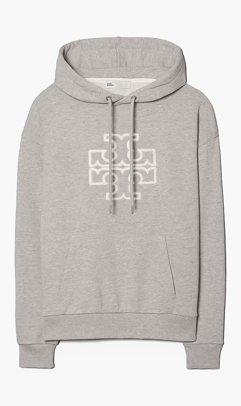 

Tory Burch Grey Tory Sport French Terry Logo Hoodie for Women | The Deal Outlet