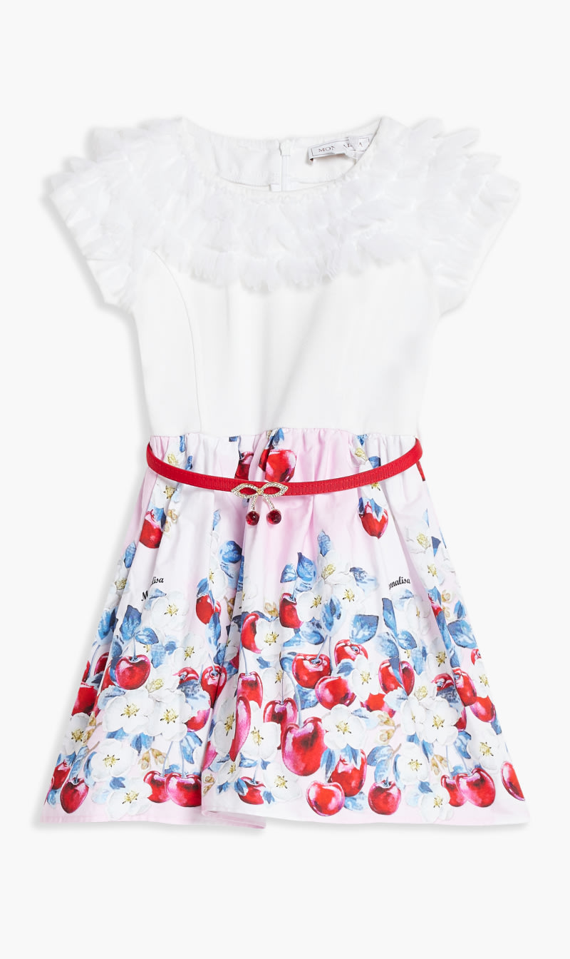 

Monnalisa Multi-color Abito St.ciliegie Ruffle for Kids | The Deal Outlet