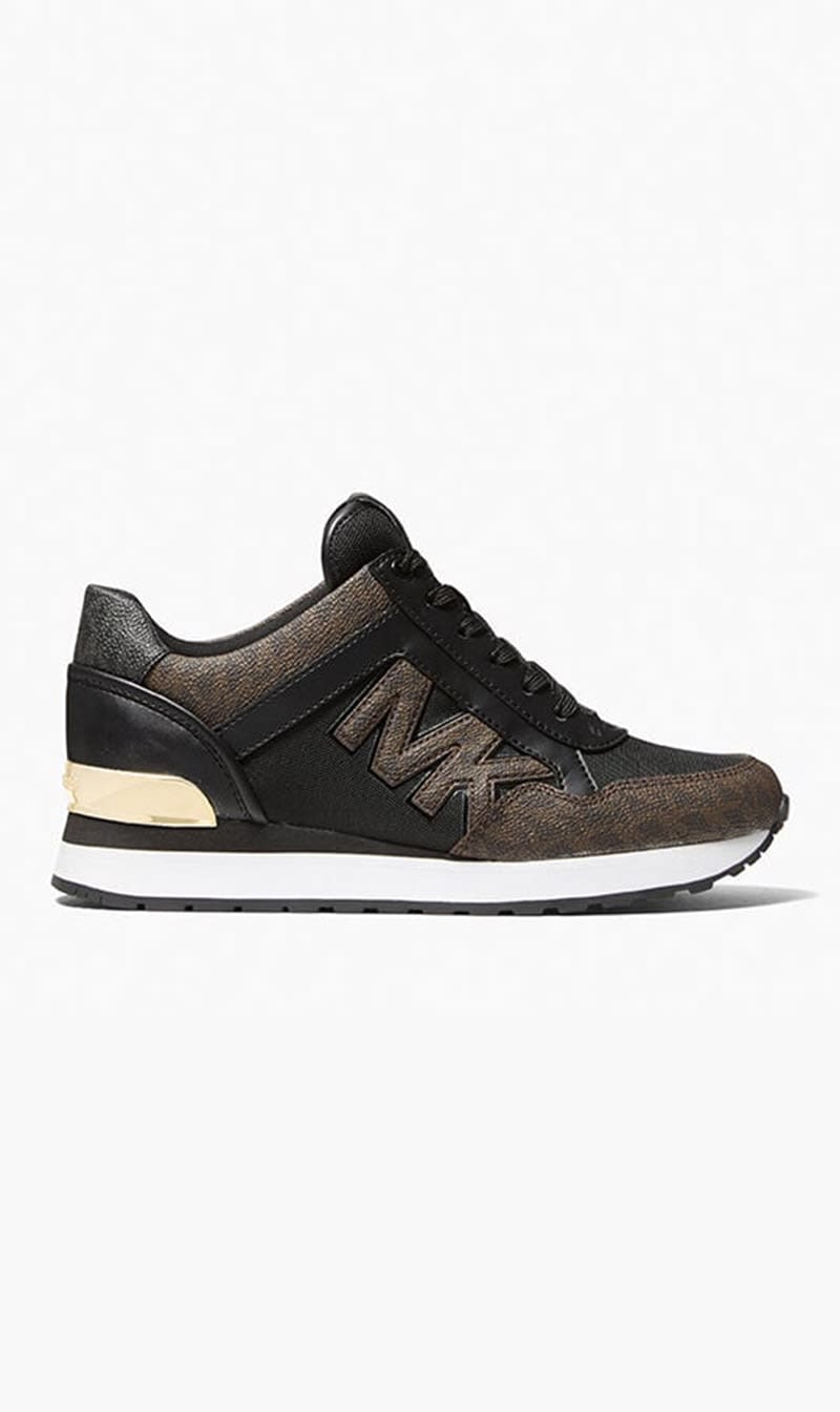 

Michael Kors Brown Maddy Logo Trainer for Women | The Deal Outlet