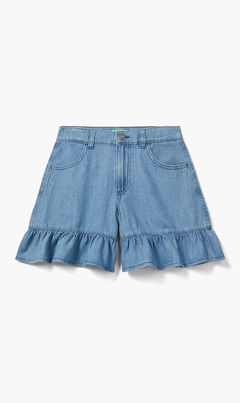 United Colors Of Benetton Blue Lightweight Denim Bermuda Shorts for Girls