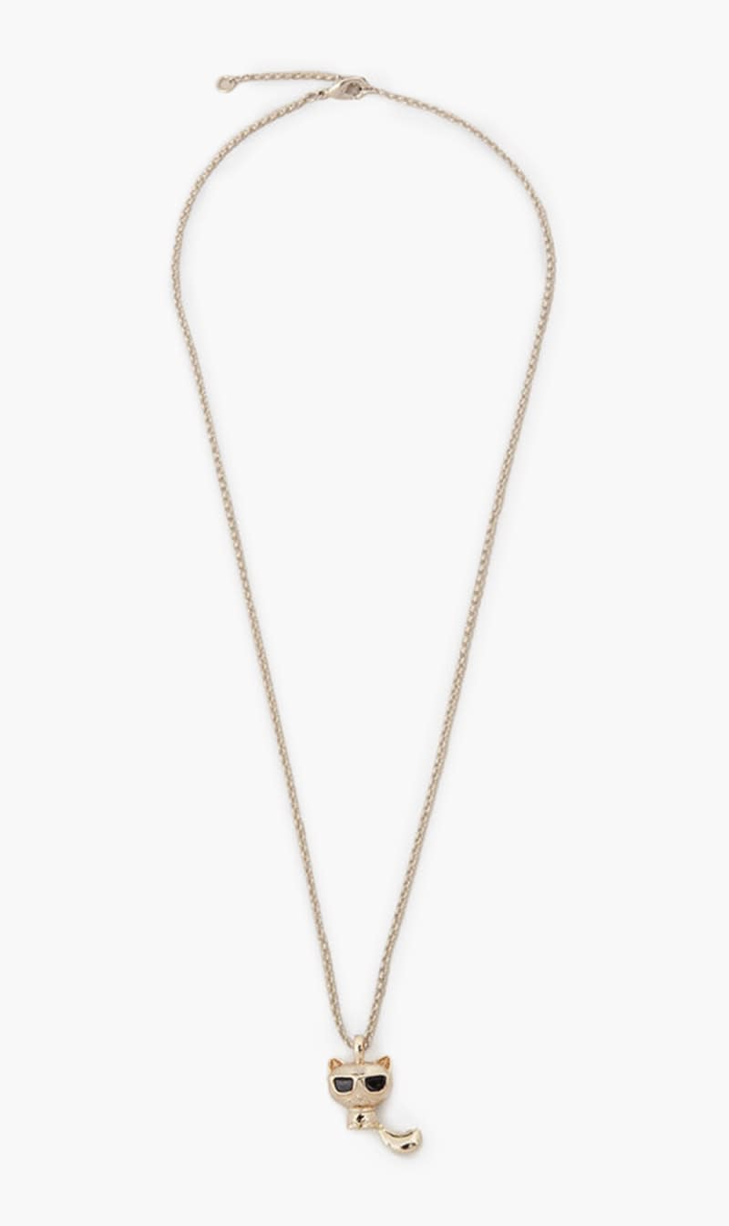 

Karl Lagerfeld Gold Ikonik Choupette Necklace for Women | The Deal Outlet