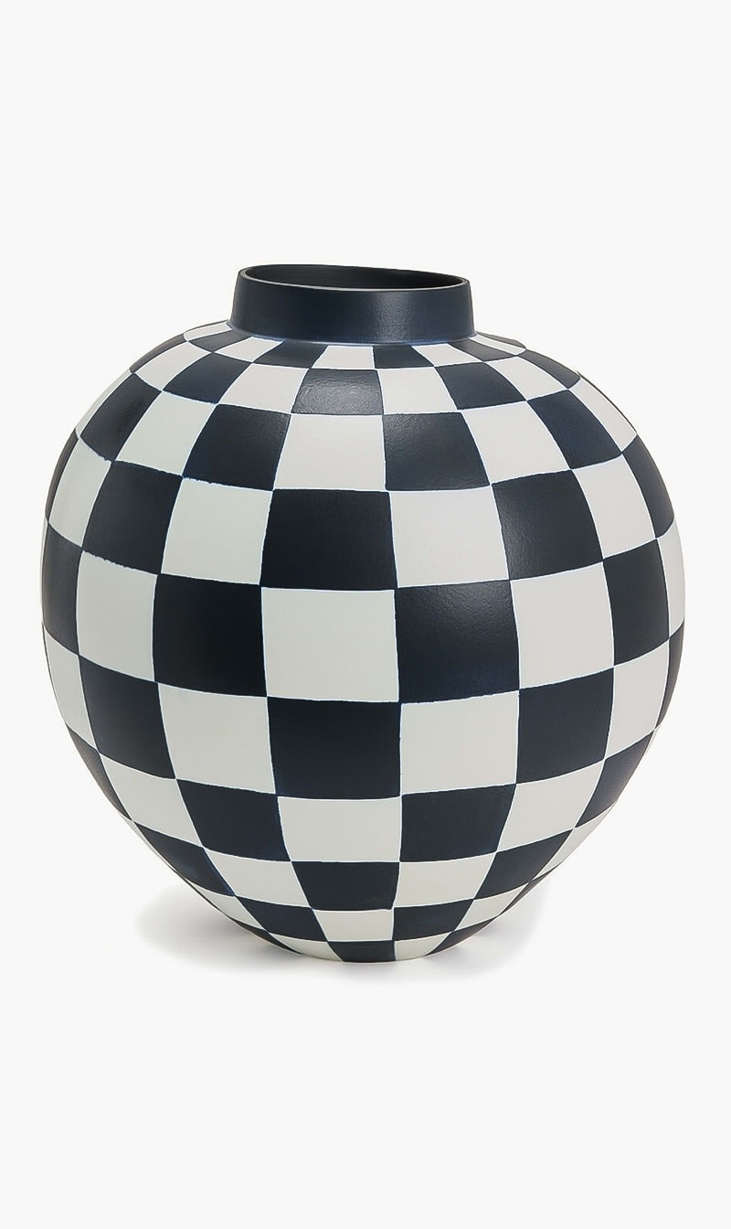 

L'objet White Damier Vase Large | The Deal Outlet