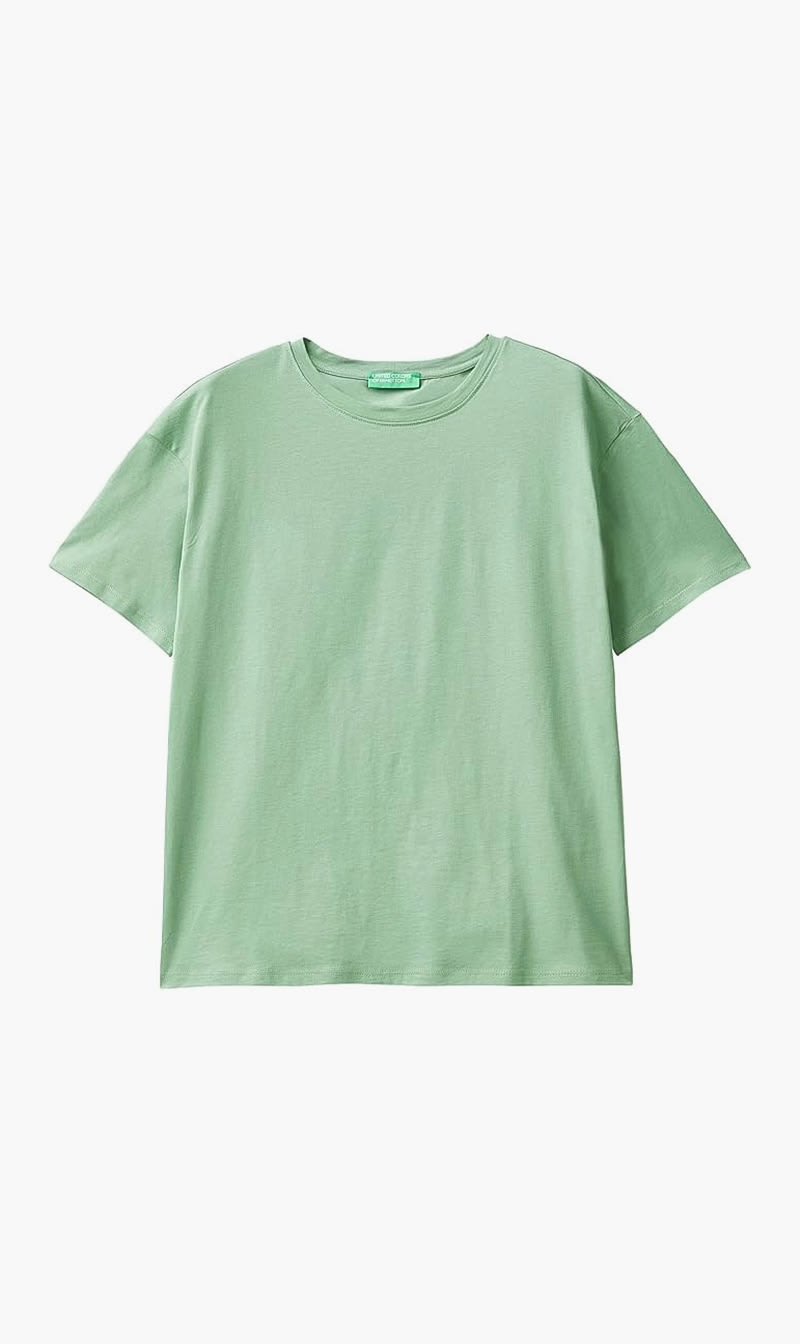 Green United Colors Of Benetton White Cotton Short Sleeved T-shirt for Women