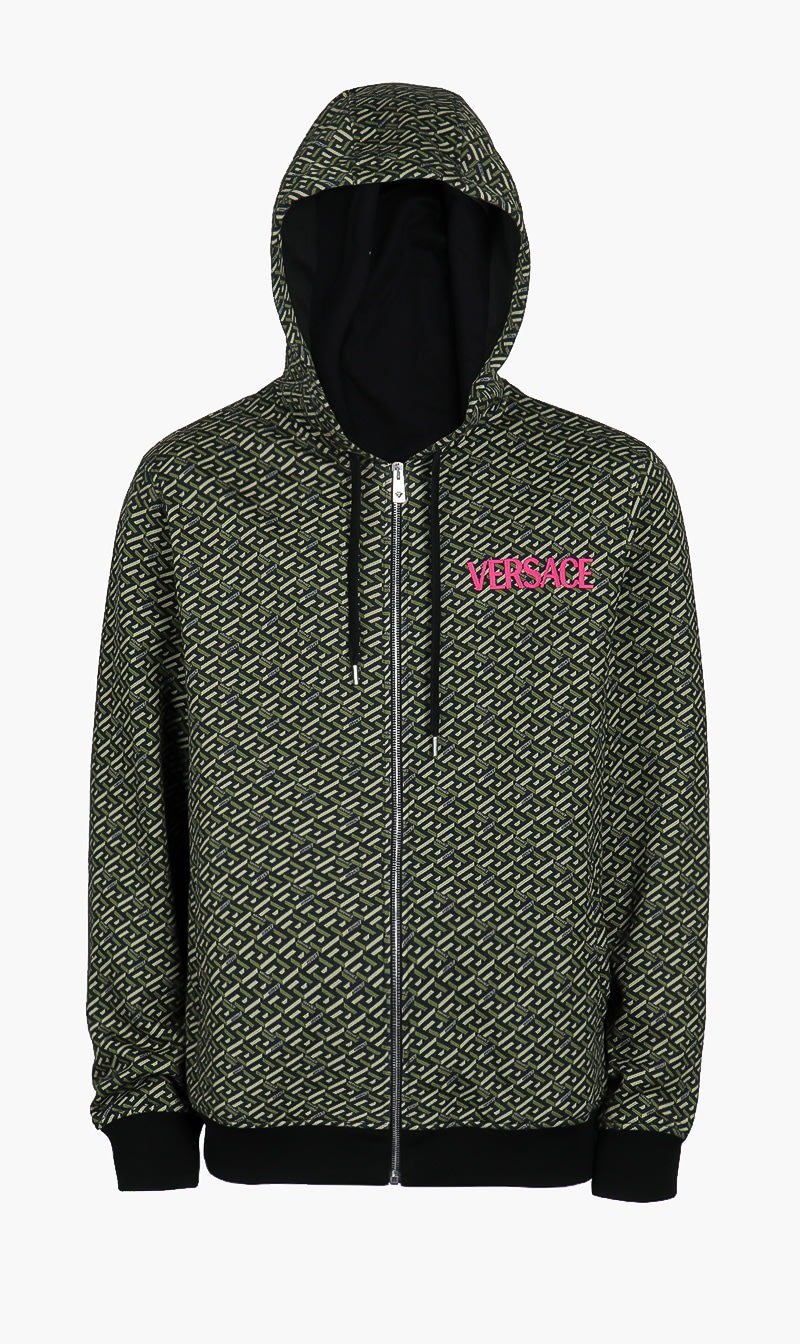 

Monogram Print Hoodie, Green