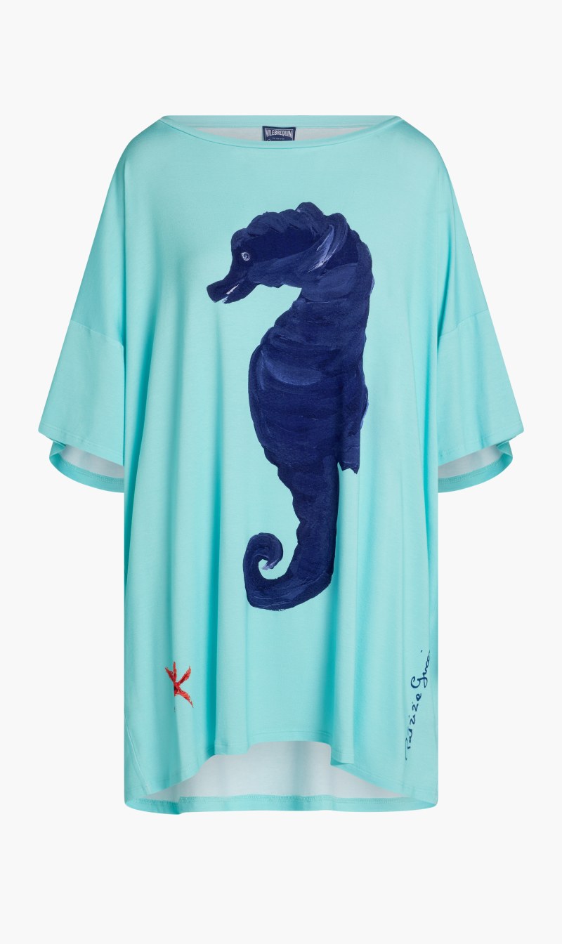 

Vilebrequin Blue Fiorella Su23 Cover-up Lagon for Women | The Deal Outlet