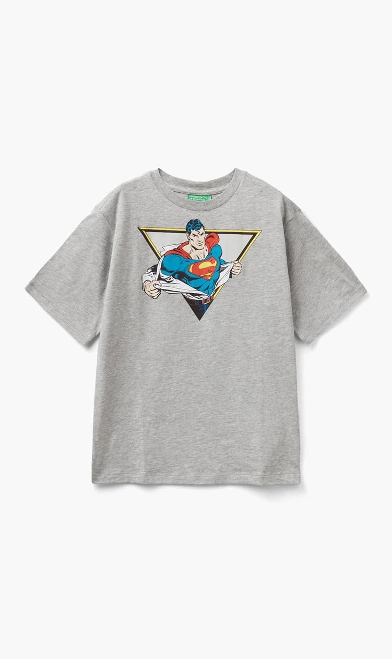 Grey United Colors Of Benetton Black Graphic T-shirt for Boys