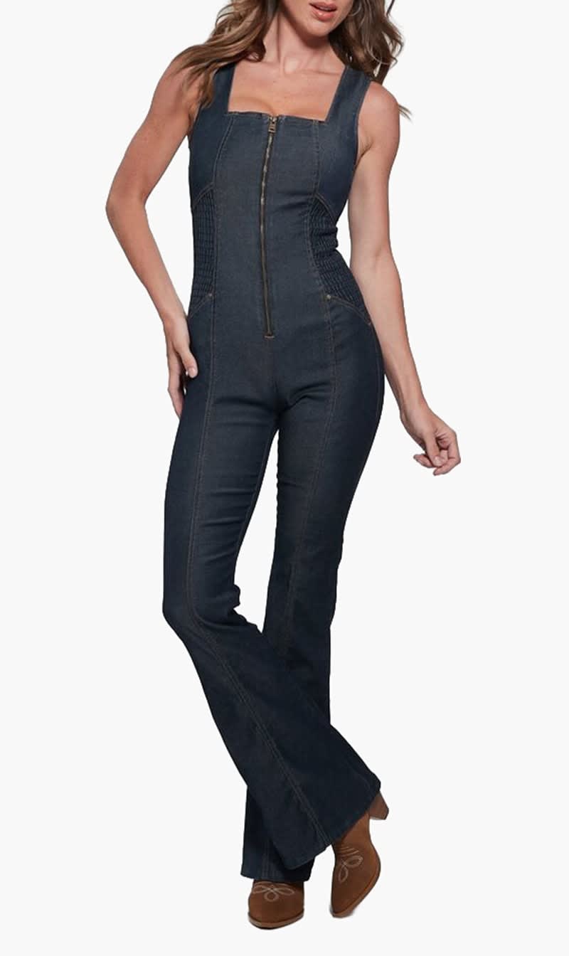 

Guess Blue Bootcut Denim Jumpsuit for Women | The Deal Outlet