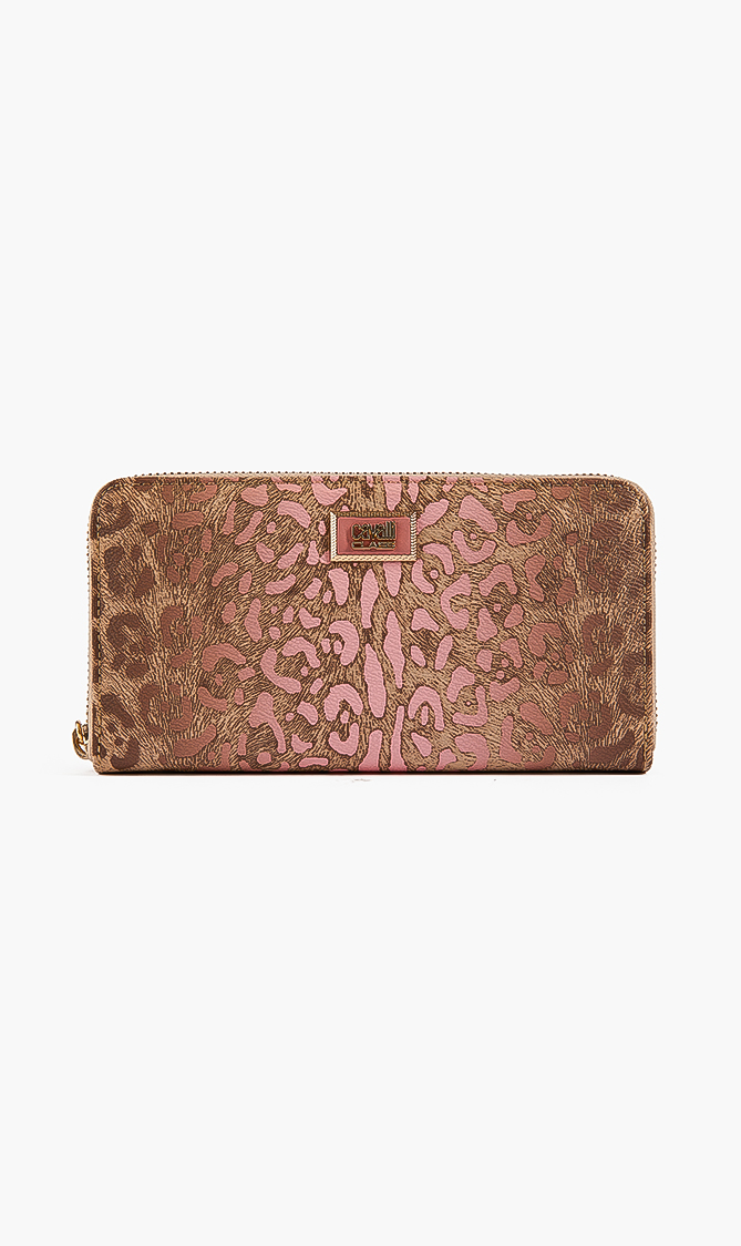 

CAVALLI CLASS Leather Print Zip Around Wallet
