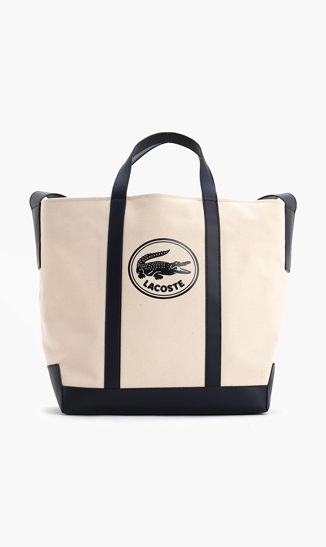 

Oversized Contrast Handle Canvas Shopper Bag