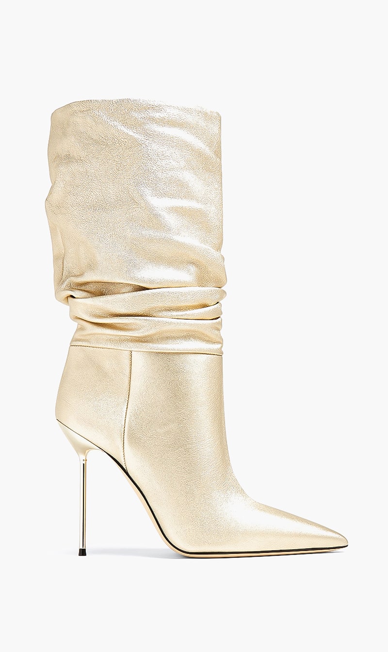 

Paris Texas Gold Lidia Slouchy Boot for Women | The Deal Outlet