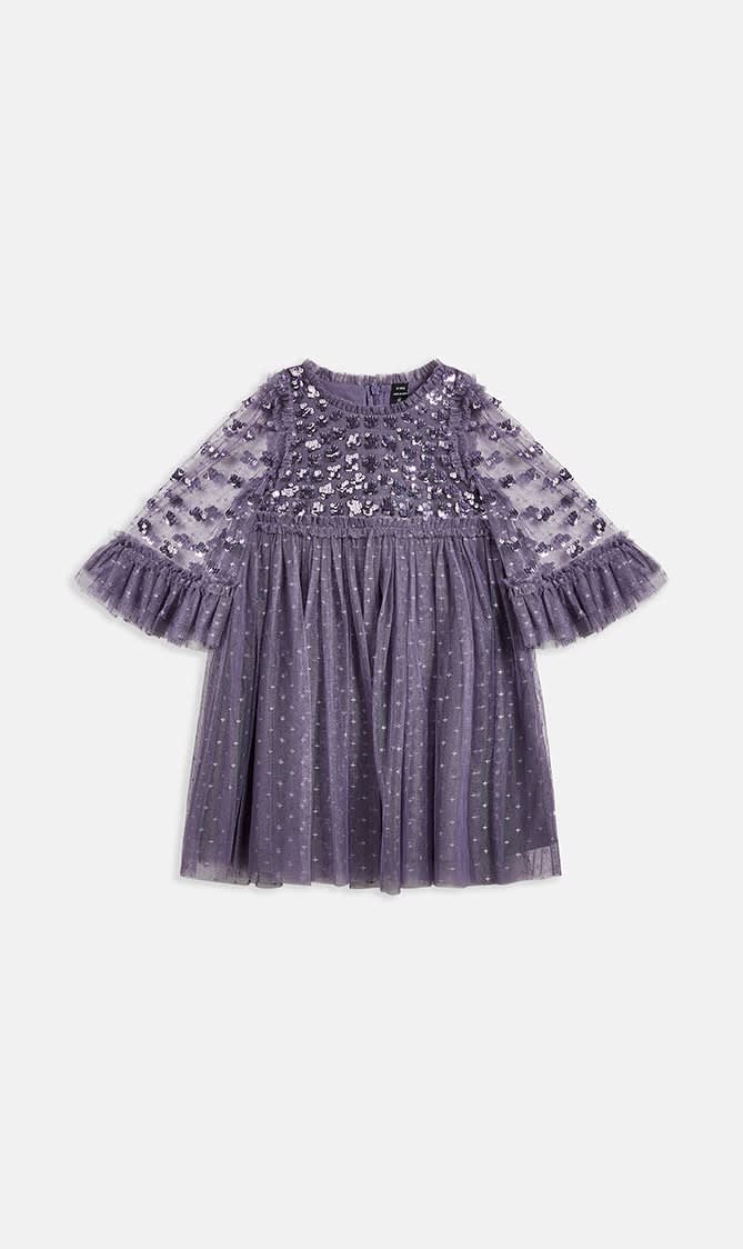 

Needle & Thread Purple Glisten Bodice Kids Dress for Girls | The Deal Outlet