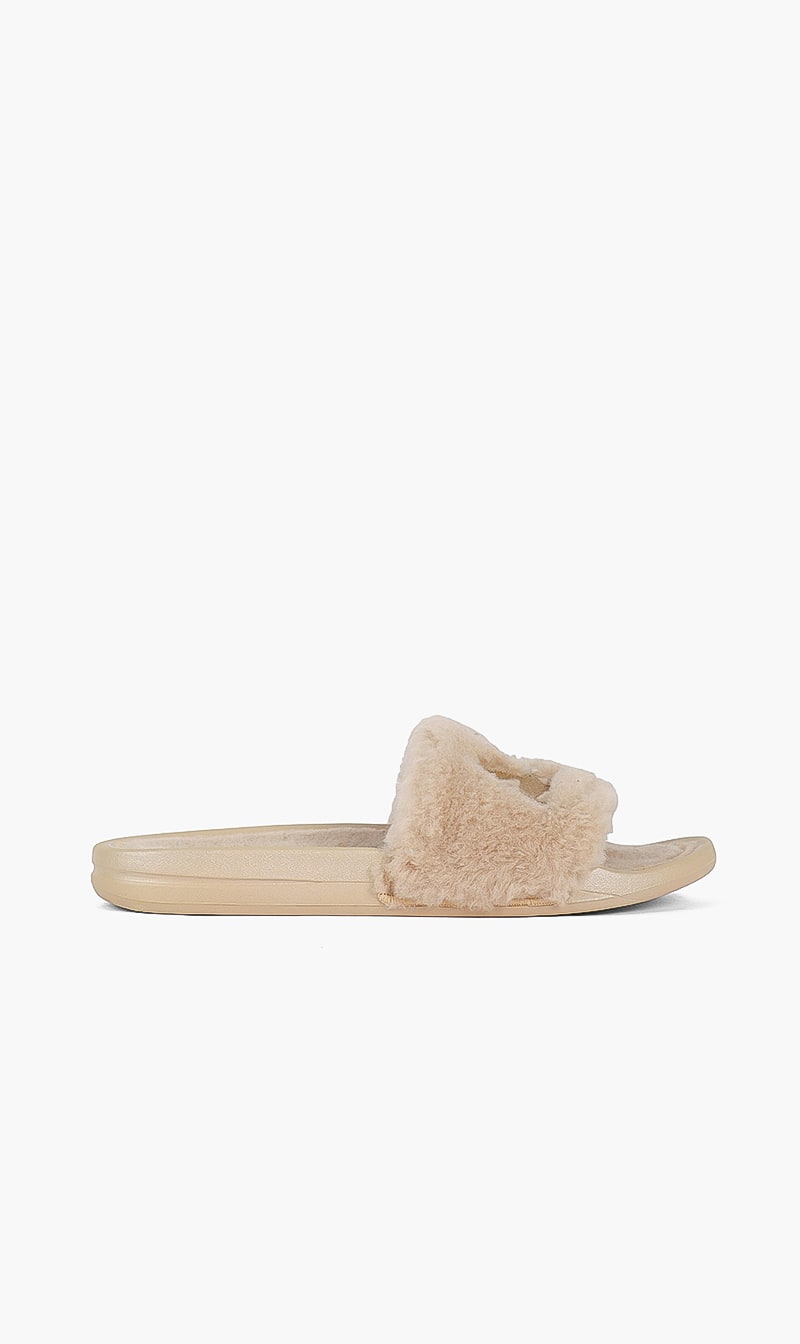 

Shearling Slides, Grey