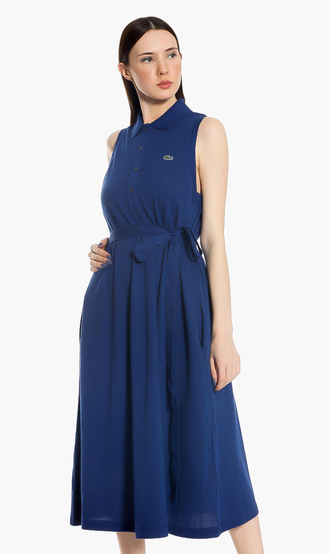 

Lacoste Cotton Pique Belted Polo Dress