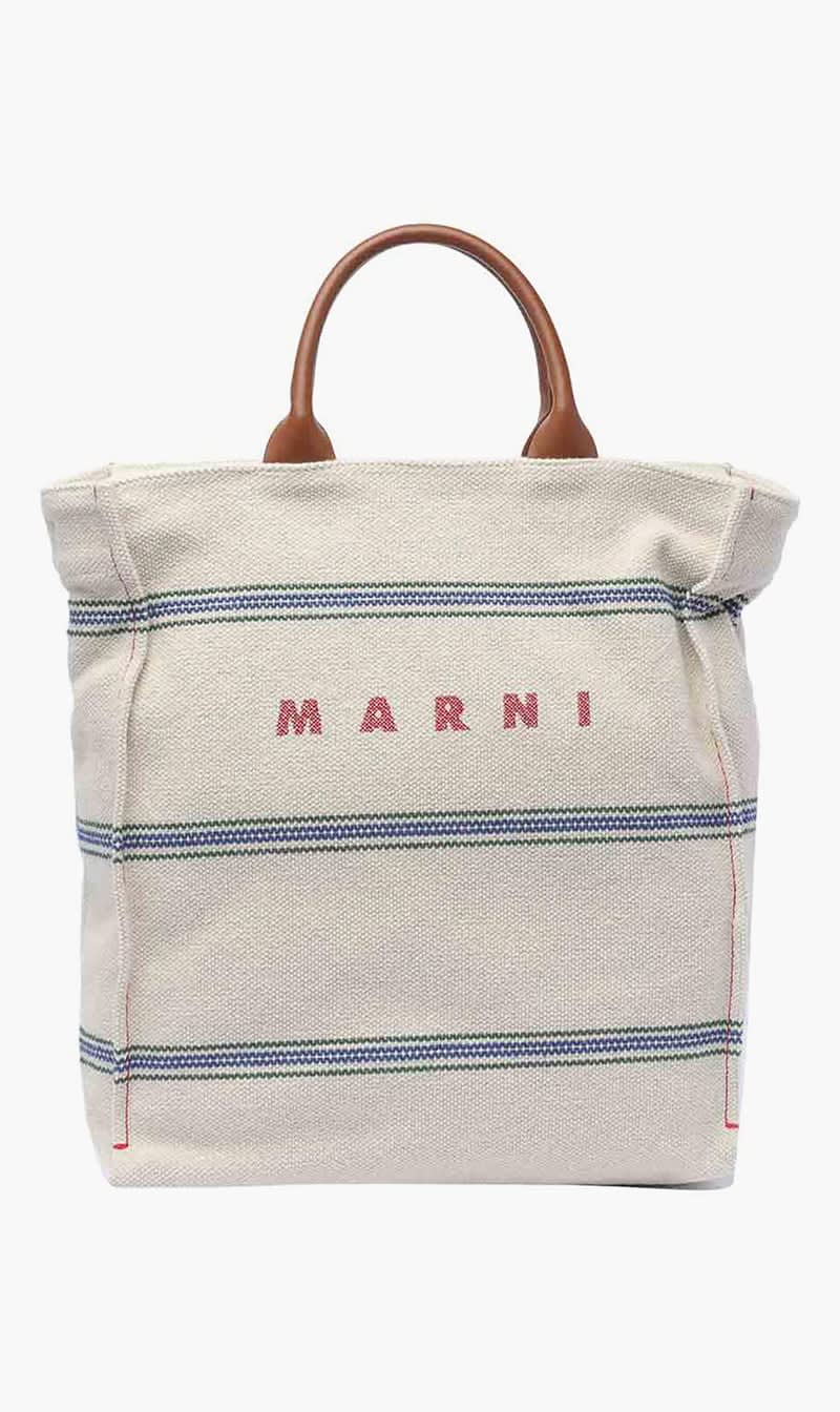 

Marni Beige Logo Shopping Bag for Men | The Deal Outlet
