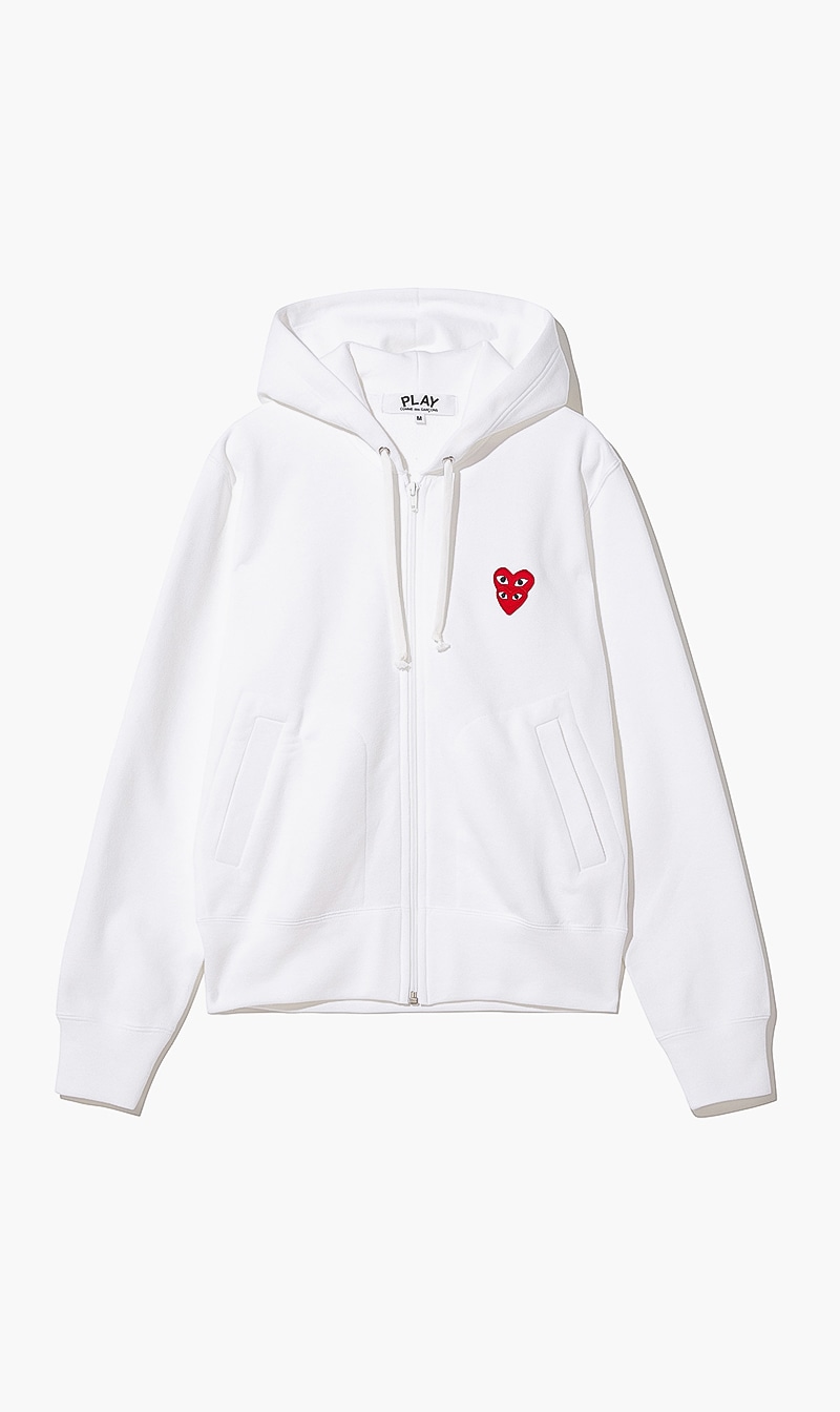 

Play Double Heart Patch Hoodie, White
