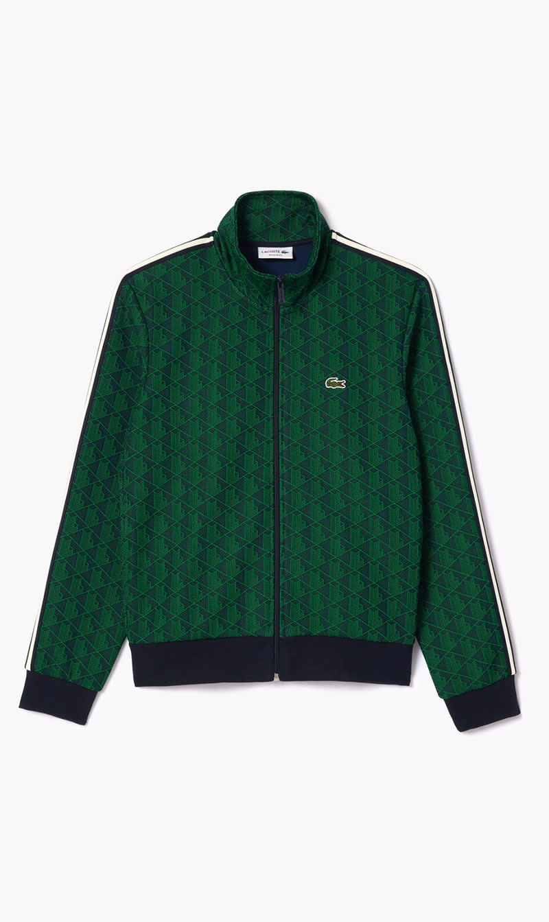 

Lacoste Green Paris Zip-up Jacquard Track Jacket for Men | The Deal Outlet