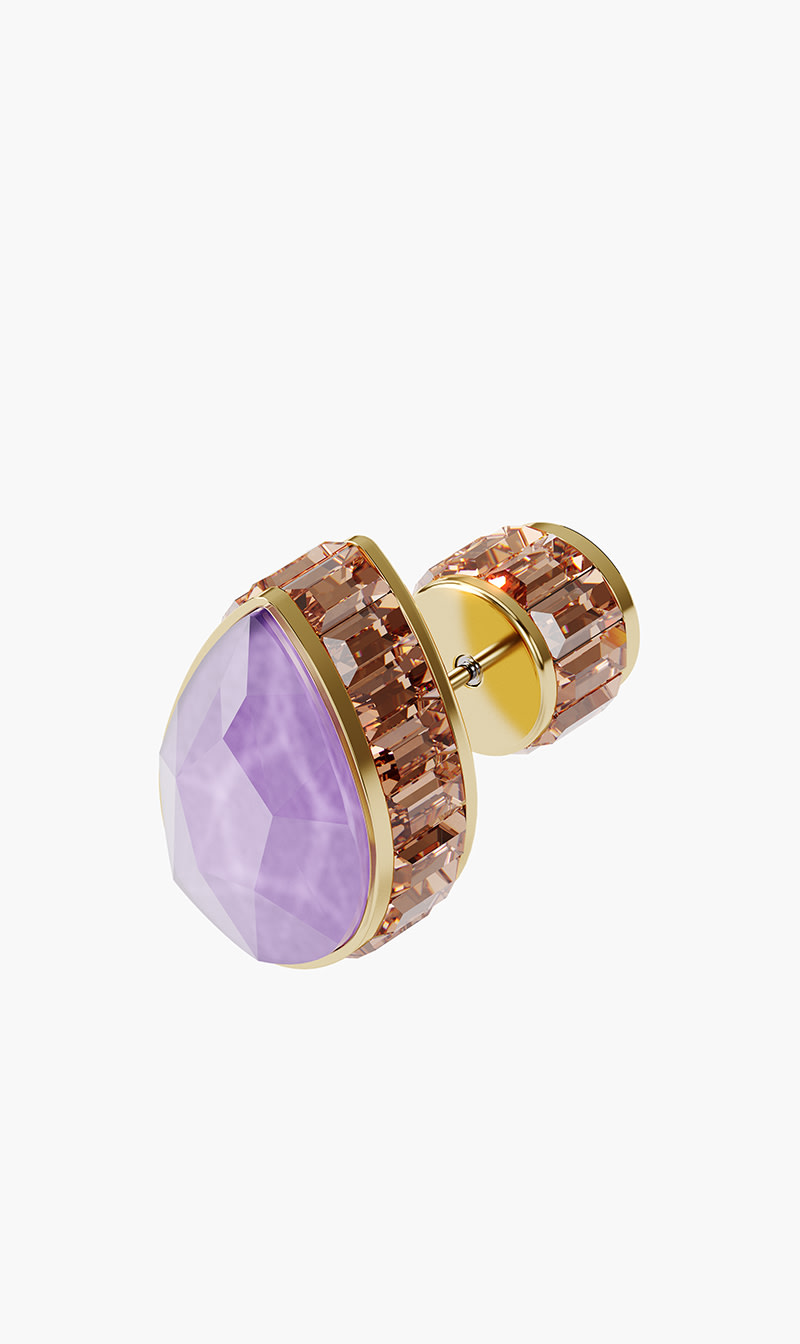 

Swarovski Orbita Earring, Single, Drop Cut Crystal, Multicolored, Gold-tone Plated